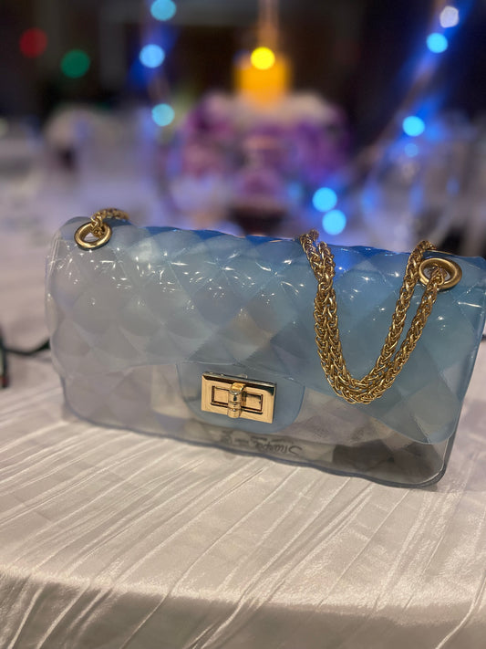 Clear/Turquoise Jelly Bag