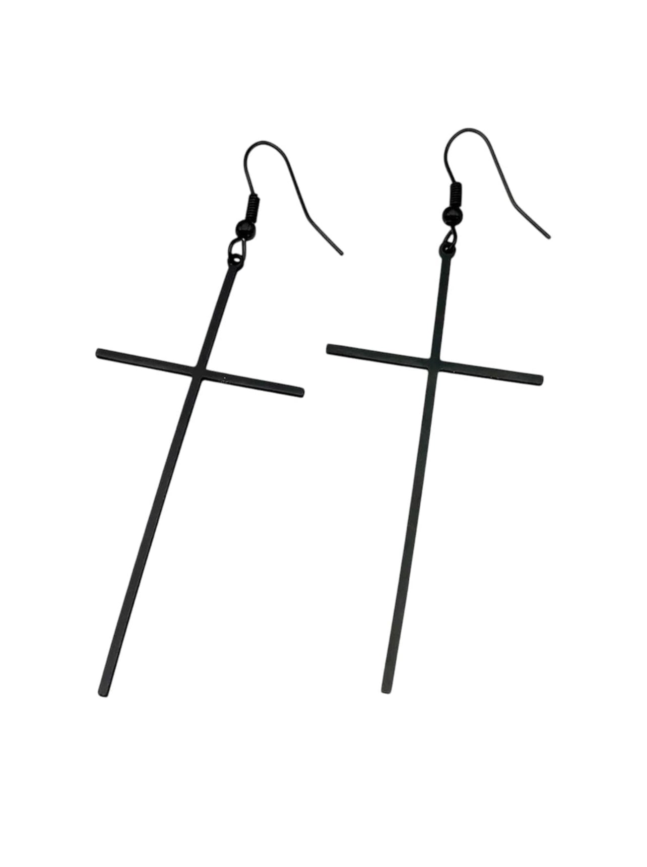 Large Cross Drop Earrings