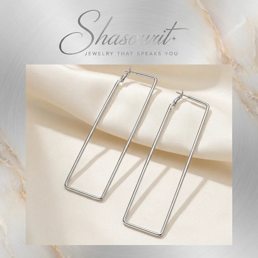 Rectangular Hoop Earrings