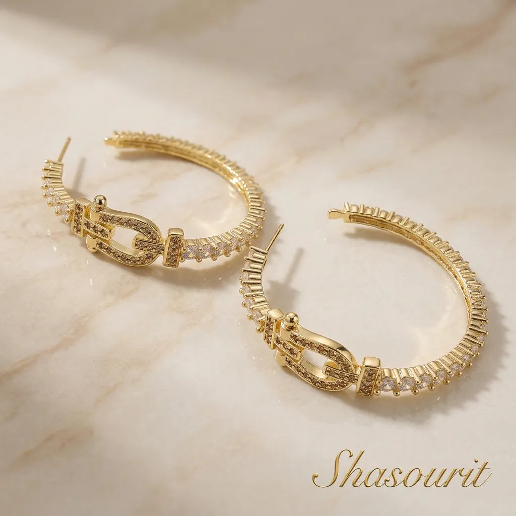 Luxe Halo Link Hoops