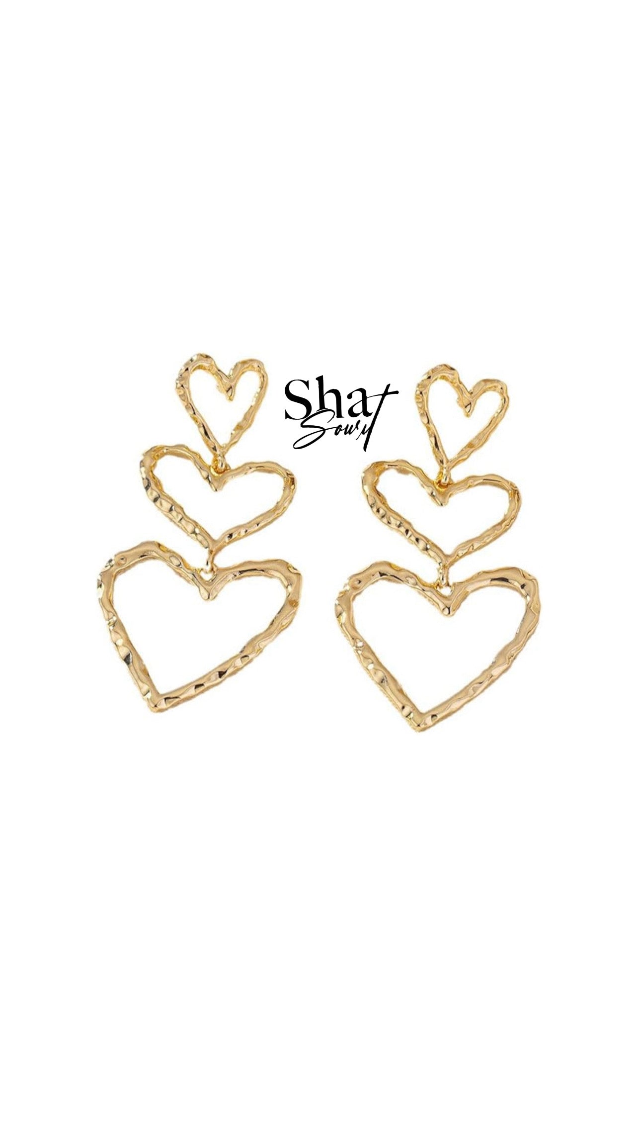 Three Hearts Dangling Earring Vintage